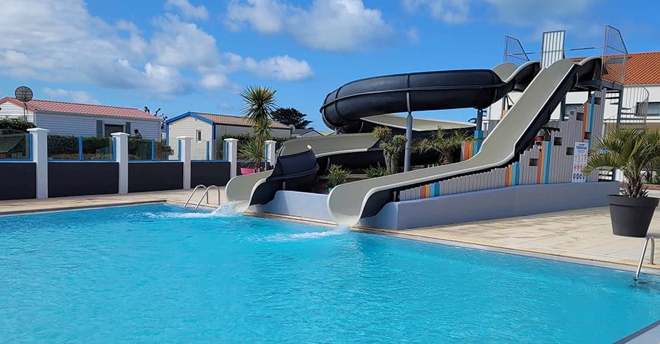 toboggans du camping vendée avec parc aquatique